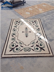 Aran White Marble Medallions,Hotel Floor Waterjet Marble Stone Medallion,Tile Floor Medallions,Floor Inlays,Green Marble Medallions,Emperador Dark & Green Marble Medallions,Stepping Stone Medallions