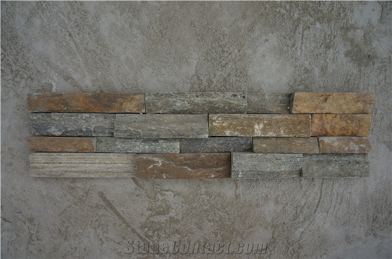 China Culture Stone/Ledgestone, Green Quartzite Stacked Stone Veneer