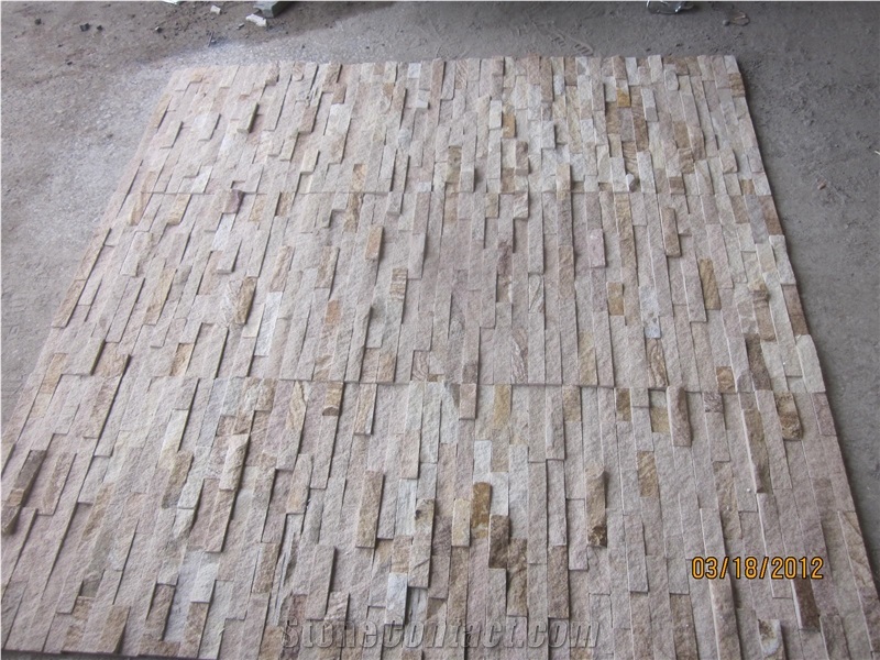 Gc-102 4 Row White Quartzite Culture Stone