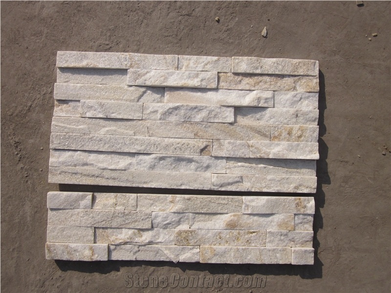 Gc-102 4 Row White Quartzite Culture Stone