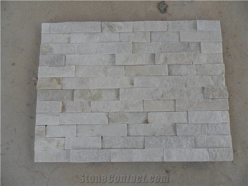 Gc-102 4 Row White Quartzite Culture Stone