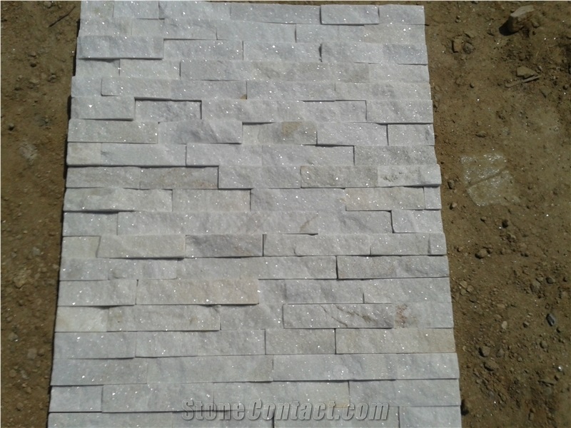 Gc-102 4 Row White Quartzite Culture Stone