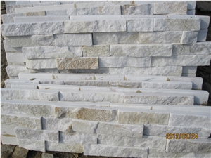 Gc-102z 4 Row White Quartzite Cultured Stone, Stacked Stone Veneer