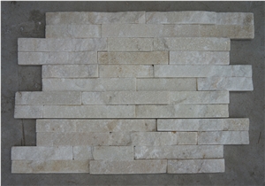 Gt-102 4row White Quartzite Cultured Stone/Hebei Province 10cm*40cm-0.8-1.5cm Thick