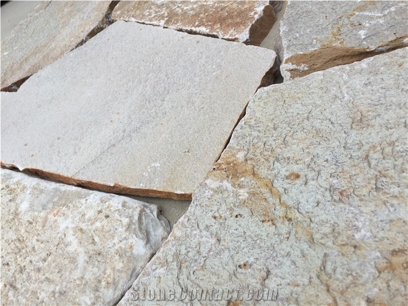 Oyster Slate Flag Stone, Yellow Slate Paving, Slate Crazy Paving, Flag Stone, Slate Flagstone Paver Random