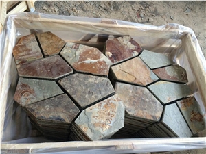 Slate Crazy Paving / Slate Paving on Mesh / Slate Net Paste / Random Flag Stone/ Rusty Slate Flagstone