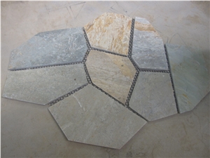 Slate Crazy Paving / Slate Paving on Mesh / Slate Net Paste / Random Flag Stone/ Rusty Slate Flagstone