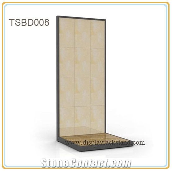 Black-Galaxy-Granite China Sample Display Stands Slate Slab Metal Sample Racks Black-Marble Showroom Sample Display Tower for Travertine Marble