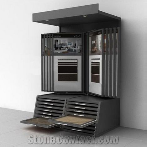 Ceramic Tile Racks Stone Sliding Tiles Stands Displays Wing Mable Tiles Displays Showroom Racks for Limestone Tile Sample Displays