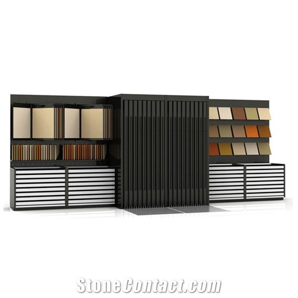 Ceramic Tile Racks Stone Sliding Tiles Stands Displays Wing Mable Tiles Displays Showroom Racks for Limestone Tile Sample Displays