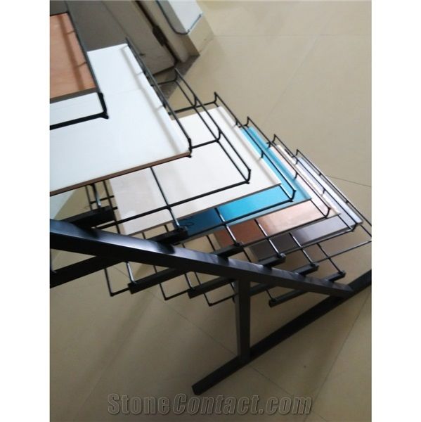 Marble Black Display Stand Rack Customtile Display Panels Brochure Display Cases Mosaic Display Racks Stone Shelf Granite-Slab Display Stands Steels Onyx Display Racks Quartzite-Slab Storage Racks