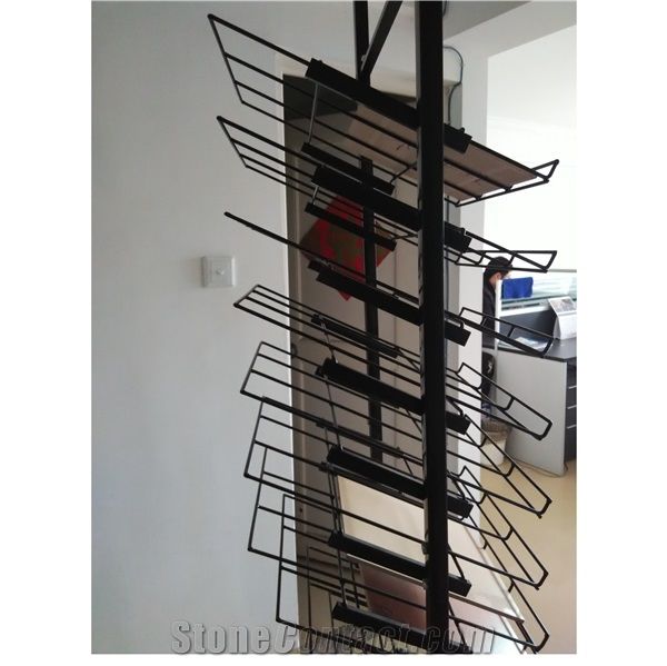 Marble Black Display Stand Rack Customtile Display Panels Brochure Display Cases Mosaic Display Racks Stone Shelf Granite-Slab Display Stands Steels Onyx Display Racks Quartzite-Slab Storage Racks