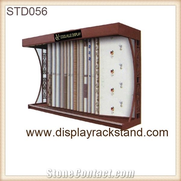 Marble-Blocks Sliding Displays Racks Limestone Wing Displays Tower Sandstone Sliding Floor Display Racks for Slate Tile Showroom Display Frames
