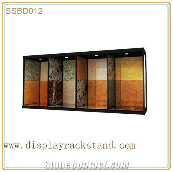 New Style Drawer White-Marble Display Tower Black-Galaxy-Granite Racks Floor Metal Brazil-Granite Displays Fixture Stands Steel Shelves for Ceramic Tiles