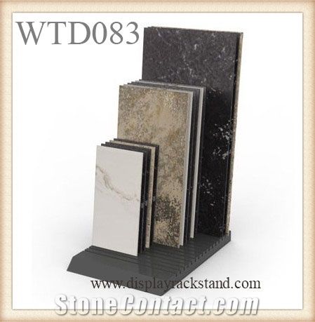 New Style Stone Sample Display Tower Black-Galaxy-Granite Racks Floor Metal Brazil-Granite Displays Fixture Stands Steel Shelves for Ceramic Tiles