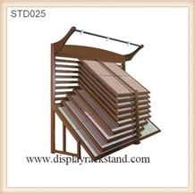 Slab Stone Sliding Metal Racks, Trade Show Fixture Stands for Ceramic Tile Marble Limestone Steel Shelevs Display Frames
