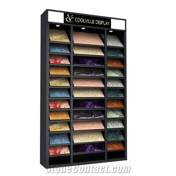 Tile Displays Stands Marble Granite Tile Sliding Display Racks for Showroom Metal Hanging Display Racks for Stone