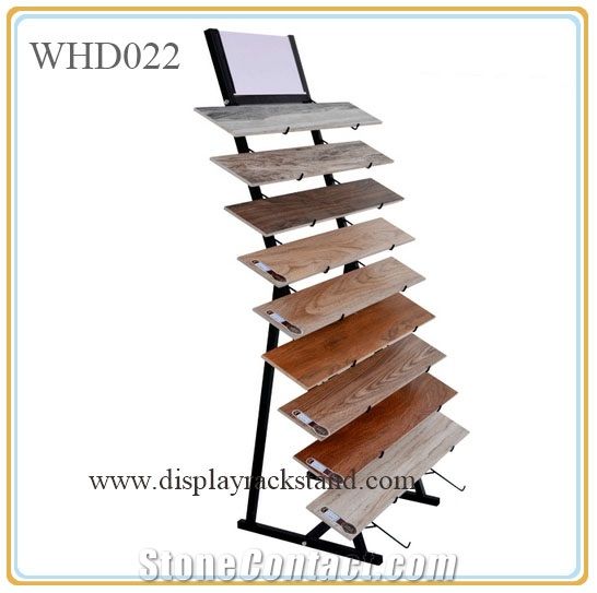 Waterfall Hardwood Displays Exhibition Stand Slab Display Ceramic Frame Tile Rack Free Standing Fixture for Exhibition Stone Case Ceramic Metal Steel Shelf Stone Frame Racks for Showroom Stand