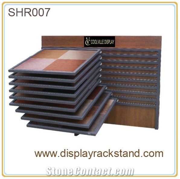 Waterfall Tile Displays Marble Displays Stone Towers Mosaic Shelf Quartzite Stands Granite Racks Hardwood Displays Ceramic Cabinets Limestone Displays Wing Racks Metal Racks