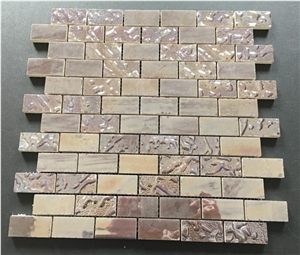 Brown Color Shinny Surfaces Microcrystal Glass Mosaic Tile