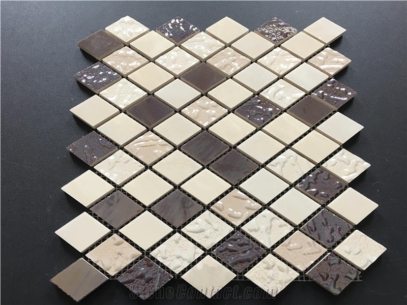 Microcrystal Glass Ceramic Mosaic Tile for Wall,Kitchen Decorate Material