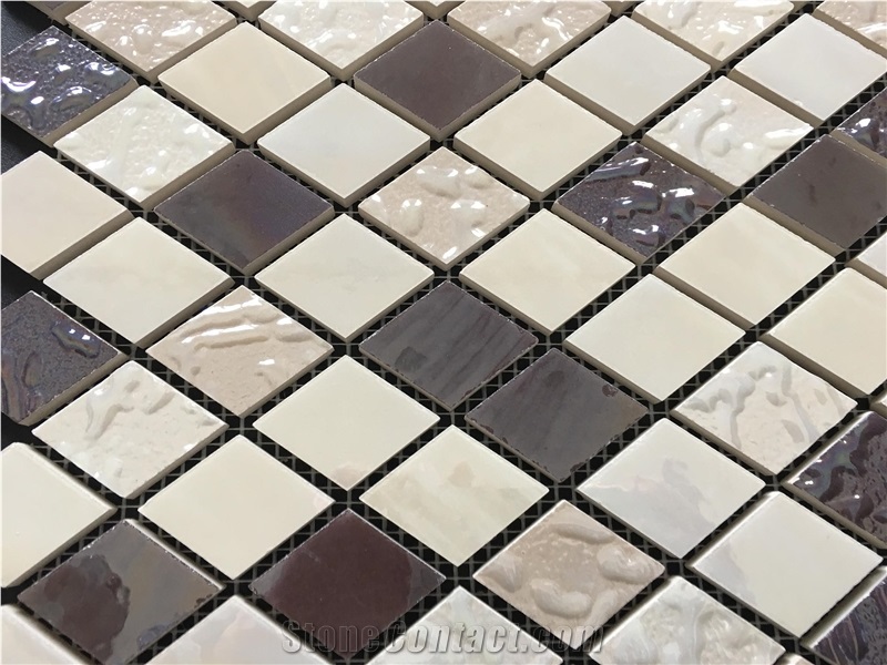 Microcrystal Glass Ceramic Mosaic Tile for Wall,Kitchen Decorate Material