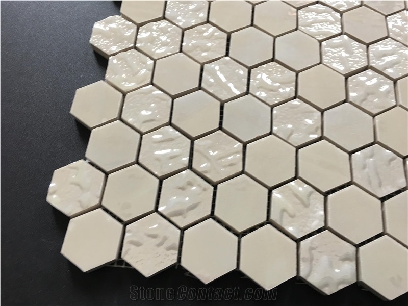 Microcrystal Glass Hexagon Mosaic Tile