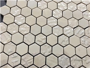 Microcrystal Glass Hexagon Mosaic Tile