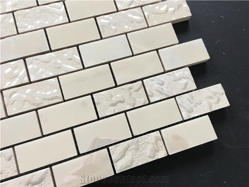 White Microcrystal Glass Mosaic Wall Tile