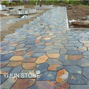 Rusty Color, Slate Net Paste, Natural Slate, Salte Flagstone Floor Tiles and Wall Tiles, Slate Covering, Hebei Province, China