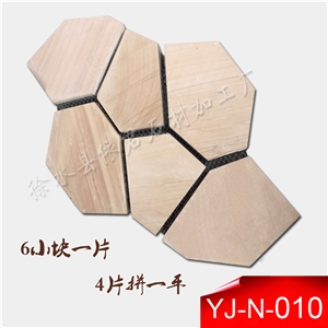Sandstone Flagstone for Indoor and Outdoor, Irregular Stone Flagstone, Machine Cut Surface, Hebei Stone Factory