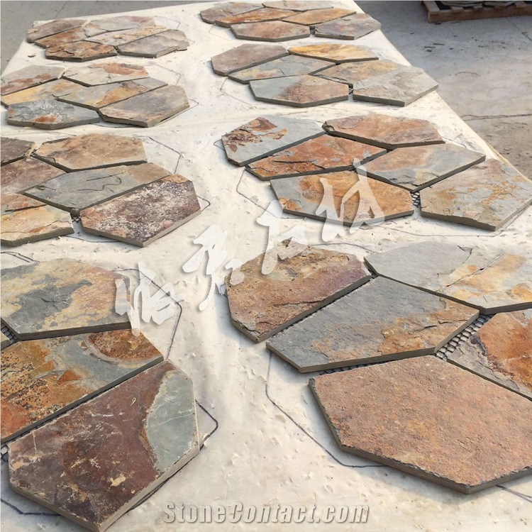 Whole Rusty Slate Flagstone, Slate Floor Tiles, Slate Wall Tiles and Split Surface, Factory from Hebei Provice