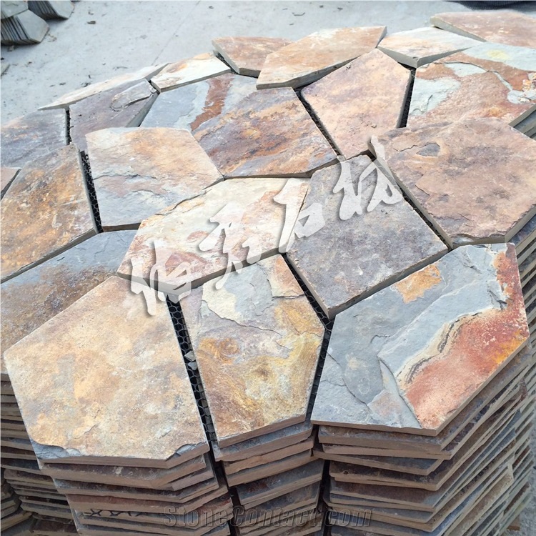 Whole Rusty Slate Flagstone, Slate Floor Tiles, Slate Wall Tiles and Split Surface, Factory from Hebei Provice