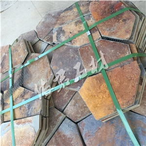 Whole Rusty Slate Flagstone, Slate Floor Tiles, Slate Wall Tiles and Split Surface, Factory from Hebei Provice