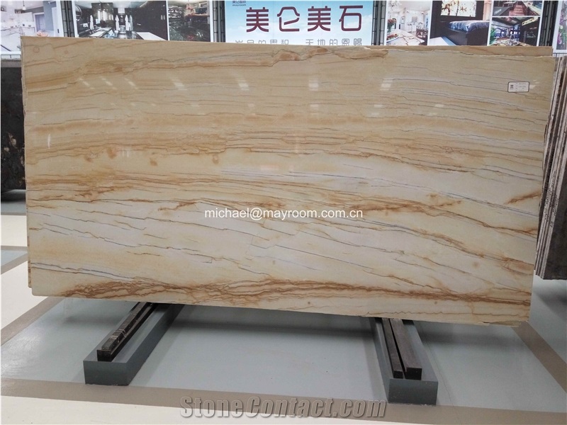 Hot Sales Products Polsihed Golden Macauba Quartzite, Gloden Quartzite, Yellow Quartzite Slab& Tiles & Cut to Size for Wall and Floor.