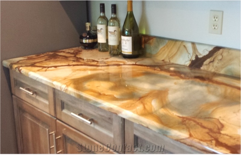 Lowest Price High Quality Brazil Polished/Yellow Quartzite/ Palomino Quartzite Slabs & Tiles & Cut to Size for Flooring and Walling, Own Factory Sales for Project/Hotel/House
