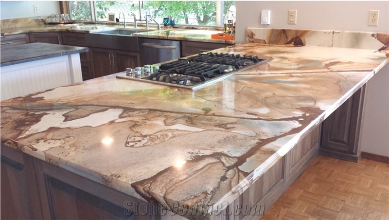 Lowest Price High Quality Brazil Polished/Yellow Quartzite/ Palomino Quartzite Slabs & Tiles & Cut to Size for Flooring and Walling, Own Factory Sales for Project/Hotel/House