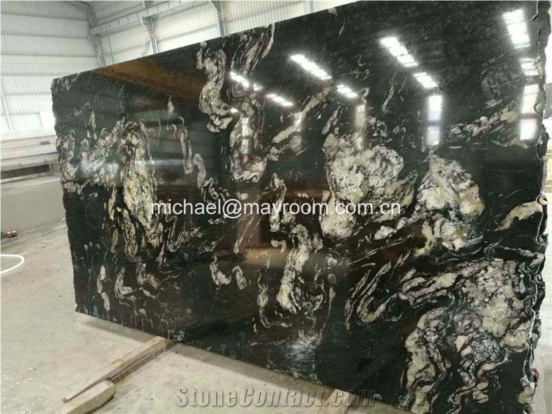 Own Factory Good Price Brazil Polished Matrix Titanium/ Cosmic Black/Cosmic Black Titanium/Titanium Mc Granite/Titanium Black/Cosmic/Night,Granito Preto Cosmico Granite Slabs & Tiles & Cut-To-Size