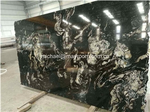Own Factory Good Price Brazil Polished Matrix Titanium/ Cosmic Black/Cosmic Black Titanium/Titanium Mc Granite/Titanium Black/Cosmic/Night,Granito Preto Cosmico Granite Slabs & Tiles & Cut-To-Size