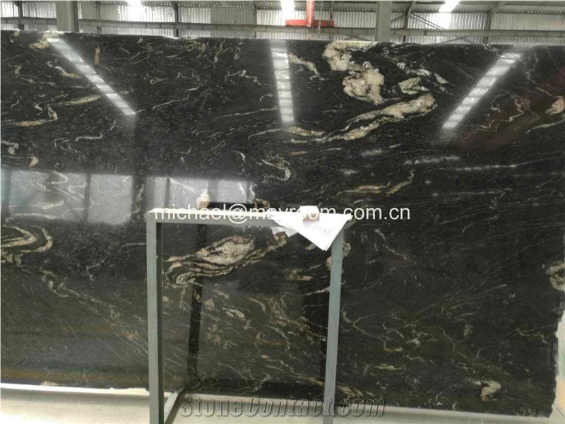 Own Factory Good Price Brazil Polished Matrix Titanium/ Cosmic Black/Cosmic Black Titanium/Titanium Mc Granite/Titanium Black/Cosmic/Night,Granito Preto Cosmico Granite Slabs & Tiles & Cut-To-Size