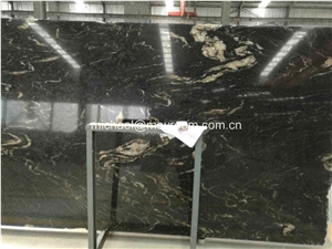 Own Factory Good Price Brazil Polished Matrix Titanium/ Cosmic Black/Cosmic Black Titanium/Titanium Mc Granite/Titanium Black/Cosmic/Night,Granito Preto Cosmico Granite Slabs & Tiles & Cut-To-Size
