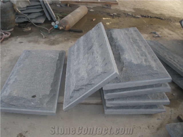 G654 Granite Mushroom Stone, Grey Granite Mushroomed Cladding