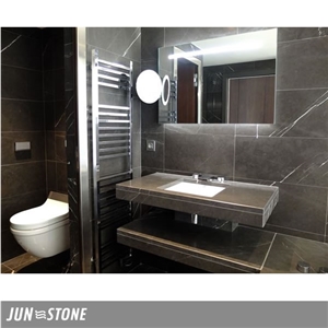 Bathroom Grey Marble Vanity Top, Wall, Floor Choice