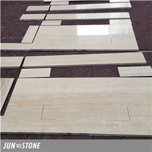 High Quality Polished Honed Wooden Vein Silver Travertine Tops for Bahtroom