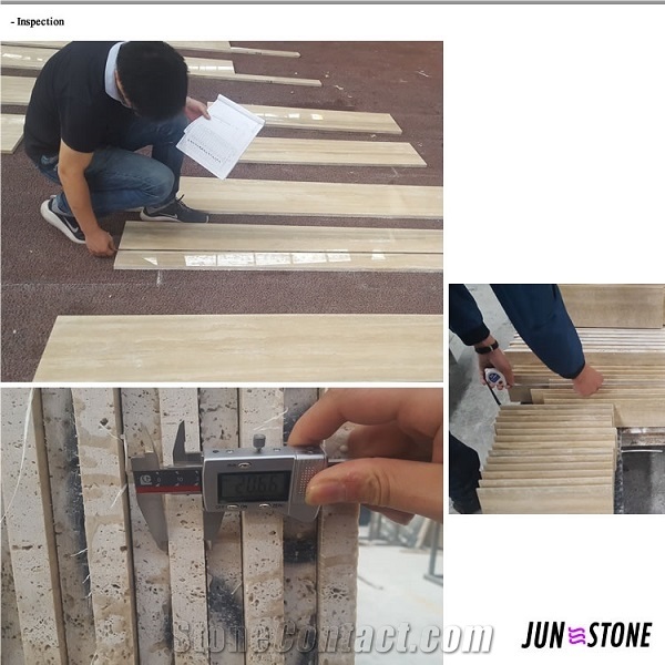 High Quality Polished Honed Wooden Vein Silver Travertine Tops for Bahtroom
