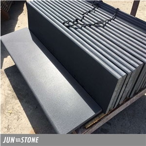 Natural Basalt Stone Stair Steps, Polished Surface Basalt Staircase