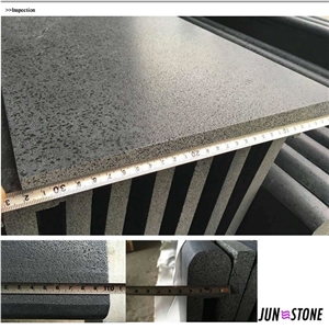 Natural Basalt Stone Stair Steps, Polished Surface Basalt Staircase