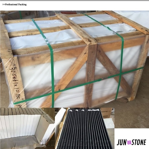 Natural Basalt Stone Stair Steps, Polished Surface Basalt Staircase