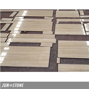 Natural Beige Color Imported Travertine for Bathroom Countertops, Standard Size Travertino Silver Hotel Building Countertop