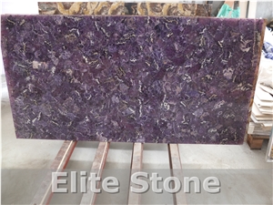 Amethyst Purple Agate Semi Precious Stone Slabs Tiles for Bathroom Vanity Top